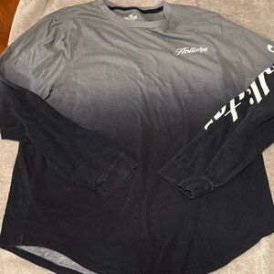 Hollister Ombre Black and Gray Long Sleeve Tee